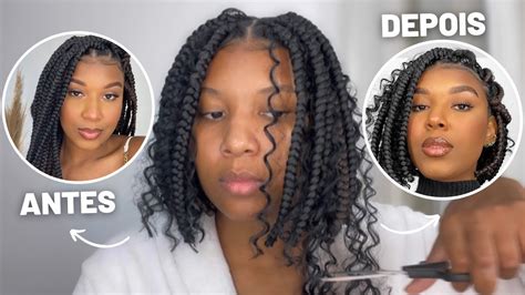 box braids chanel como fazer|FIZ UM CORTE CHANEL COM CACHOS NAS MINHAS BOX .